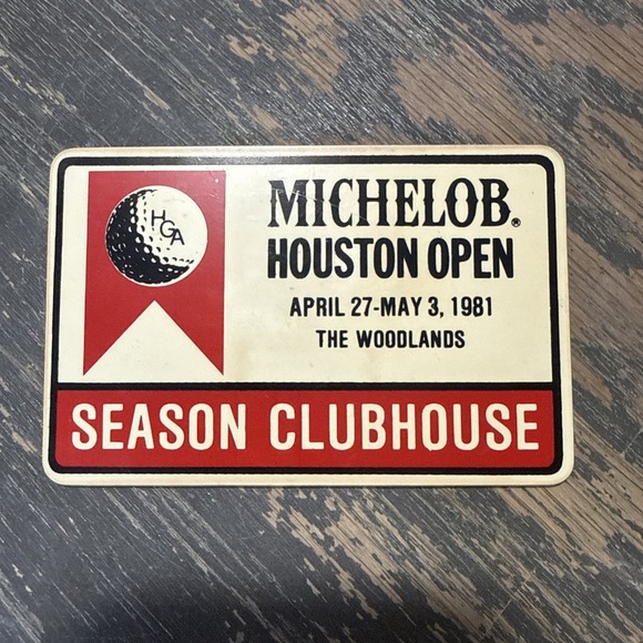 Other - Michelob Houston Open 1981 Season Clubhouse Badge The Woodlands, TX